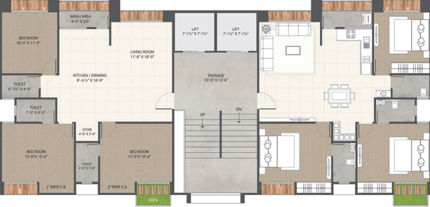Floor Plan of Santvan Kreon in Palanpur, Surat - Image 34040