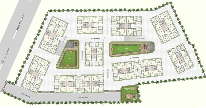 Master Plan of Rudra Rivanta Garden City in Ganeshpura, Surat - Image 34092