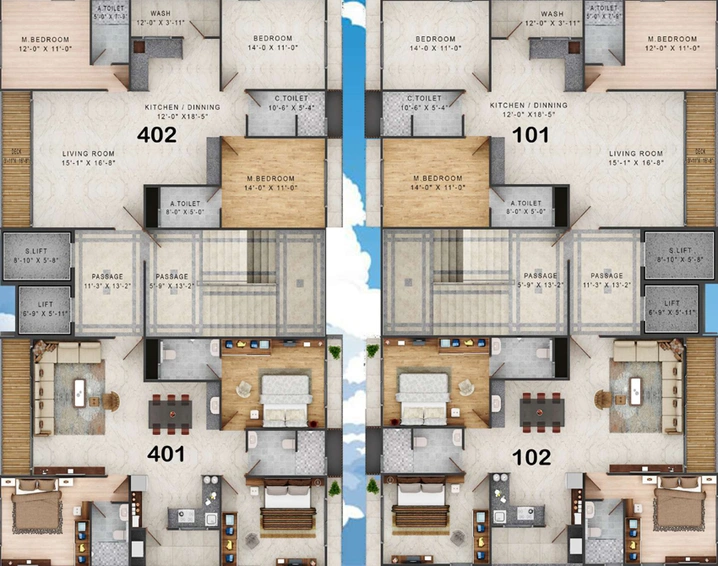 Floor Plan of Sky Superia in Vesu, Surat - Image 34312