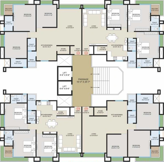 Floor Plan of Shree Hari Silvassa Paradise in Mota Varachha, Surat - Image 34518