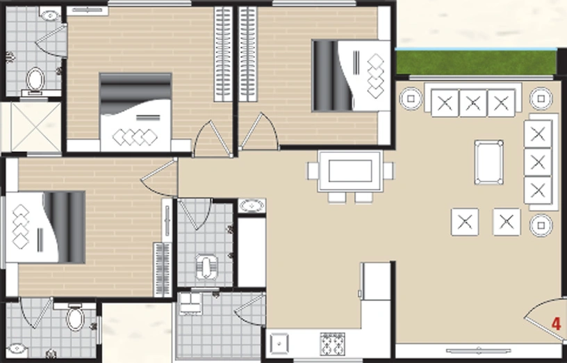 3 BHK Flat in Shubh Sankalp in Punagam, Surat - Image 463801