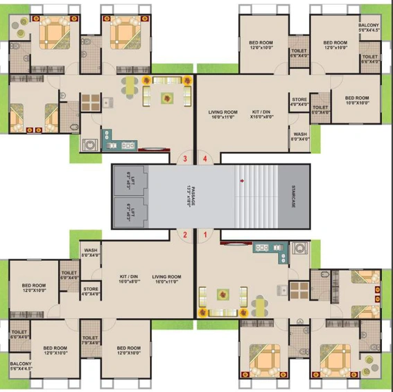 Floor Plan of Dobariya Suvarn Palace in Katargam, Surat - Image 99786
