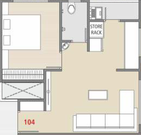 1 BHK Flat in Swicon Wings in Jahangirabad, Surat - Image 464106