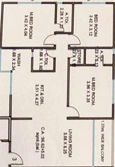 3 BHK Flat in Zaina Milestone Spiti in Vesu, Surat - Image 464969
