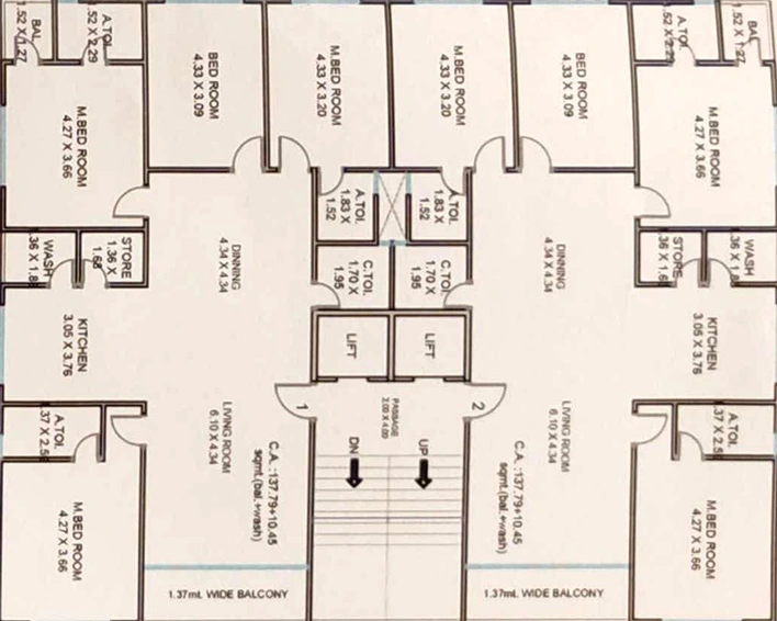 Floor Plan of Zaina Milestone Spiti in Vesu, Surat - Image 34992