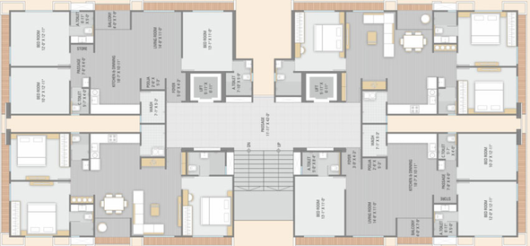 Floor Plan of Raghuvir Spalex in Vesu, Surat - Image 35067