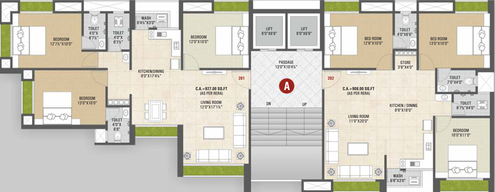 Floor Plan of Satyam Heights in Dabholi, Surat - Image 35272