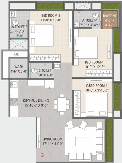 3 BHK Flat in Divine Desire in Palanpur, Surat - Image 465485
