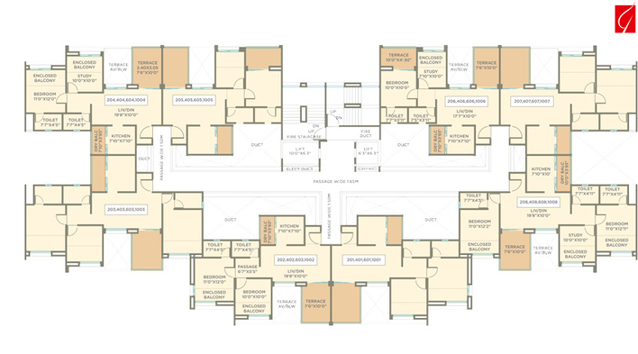 Floor Plan of Ganga Hill Shire in Wagholi, Pune - Image 12657