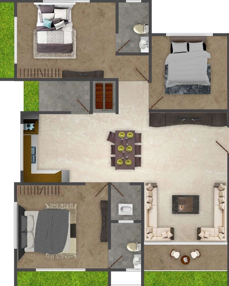 3 BHK Flat in Dwarkesh Eden Hills in Mota Varachha, Surat - Image 723239