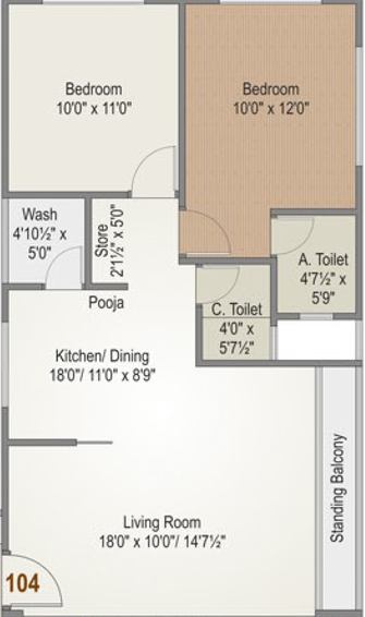 2 BHK Flat in Rameshwaram Keshav Heights in Althan, Surat - Image 465842