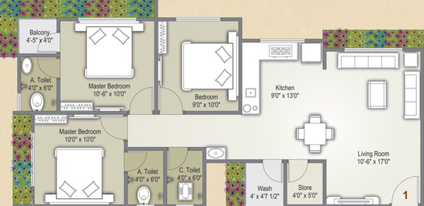 3 BHK Flat in Shiv Shakti Paradise in Mota Varachha, Surat - Image 465911