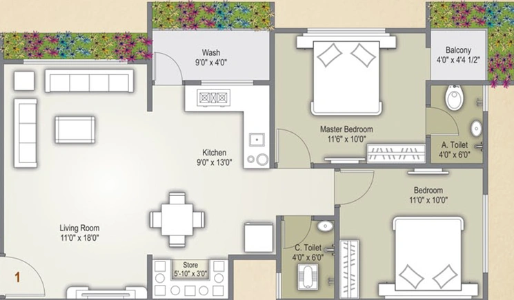 2 BHK Flat in Shiv Shakti Paradise in Mota Varachha, Surat - Image 465910