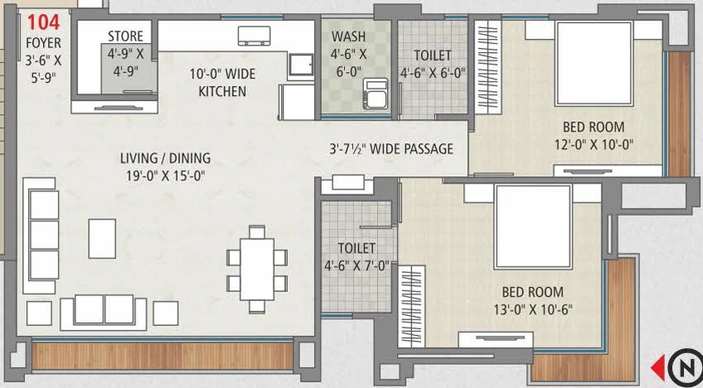 2 BHK Flat in Nova Shitalnath in Pal, Surat - Image 466164