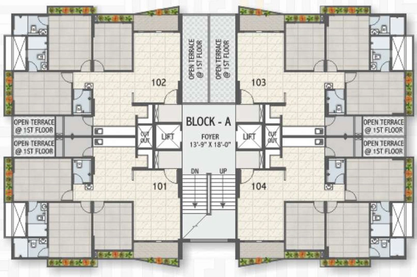 Floor Plan of Hari Dev Parisar in Kudasan, Gandhinagar - Image 28534