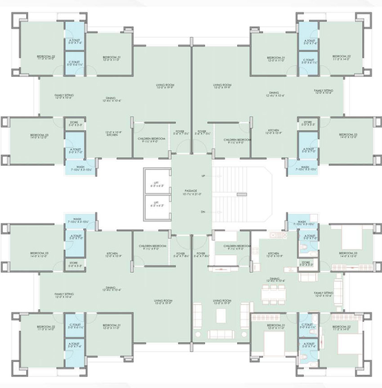 Floor Plan of DMD Cosmos in Vesu, Surat - Image 35760