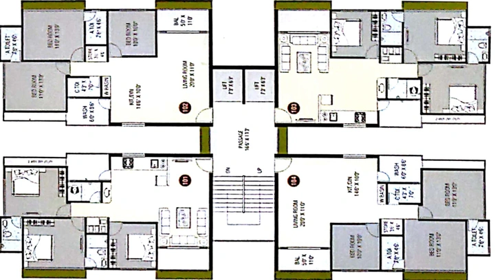Floor Plan of Shree Amrutam Heights in Uttran, Surat - Image 35813
