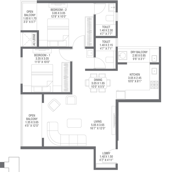 2 BHK Flat in Pharande Vaanya in Moshi, Pune - Image 424606