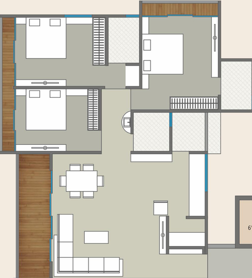 3 BHK Flat in Universal Bilvam Regency in Palanpur, Surat - Image 161859