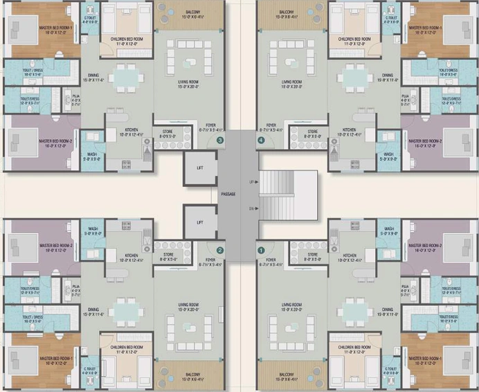 Floor Plan of Vraj River Penta Sky in Mota Varachha, Surat - Image 412