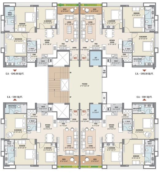 Floor Plan of Avadh Habitat in Dumas Road, Surat - Image 102023