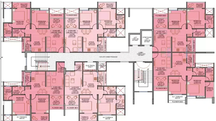 Floor Plan of Kohinoor Jeeva in Bibwewadi, Pune - Image 25193