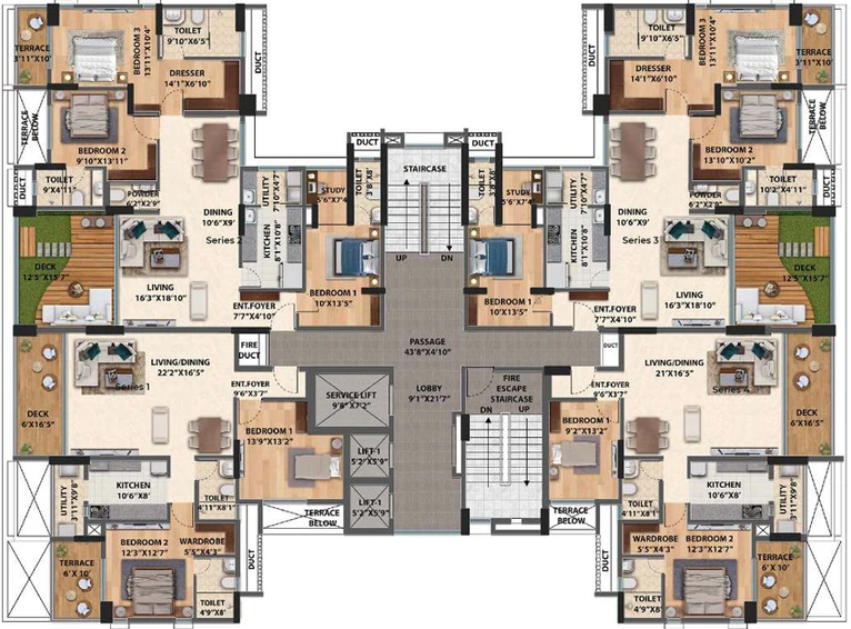 Floor Plan of Spectrum Vertillas in Kharadi, Pune - Image 25132