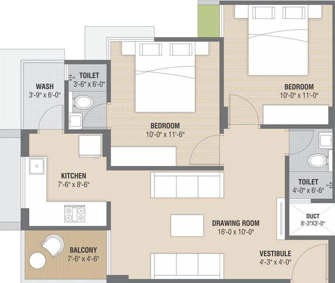 2 BHK Flat in Radhika Residency in Narolgam, Ahmedabad - Image 459655