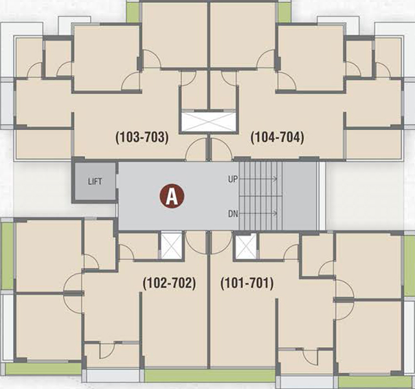 Floor Plan of Radhika Residency in Narolgam, Ahmedabad - Image 31686