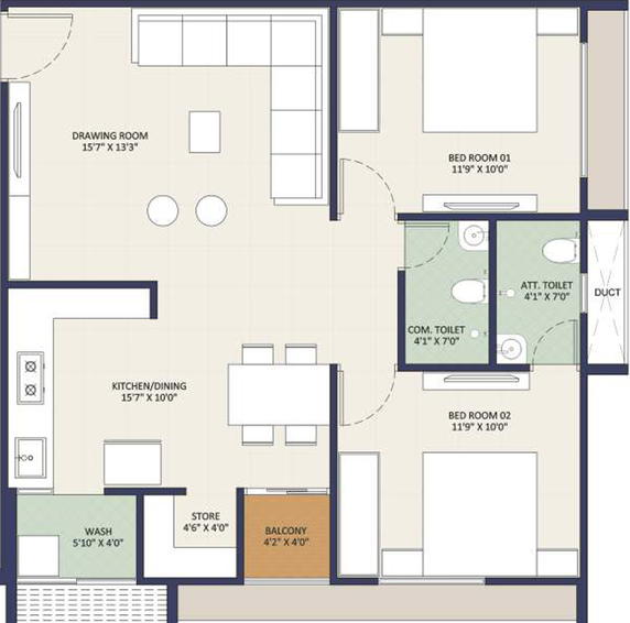 2 BHK Flat in Satyamev Royal 5 in Pethapur, Gandhinagar - Image 455615