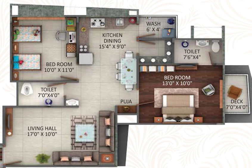 2 BHK Flat in Happy Elegance in Vesu, Surat - Image 469826
