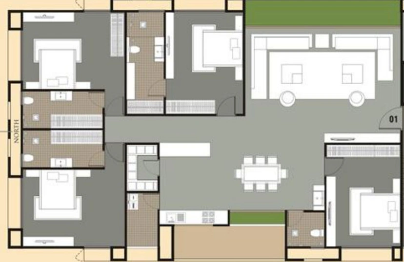 4 BHK Flat in Oriana Residency in New Citylight, Surat - Image 469948