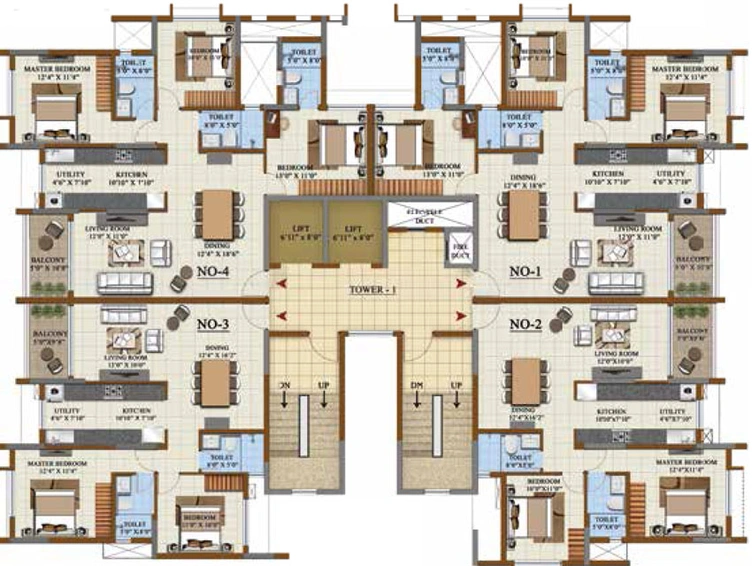 Floor Plan of Sattva Opus in Tumkur Road, Bangalore - Image 96009