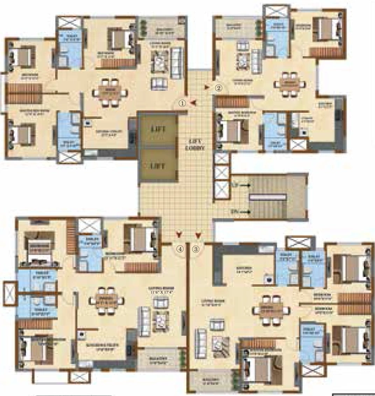 Floor Plan of Sattva Divinity in Banashankari, Bangalore - Image 42926