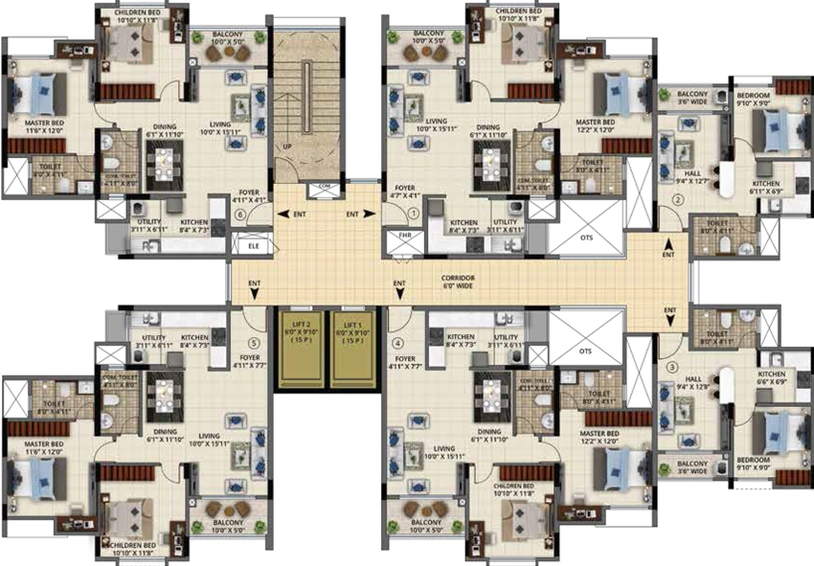 Floor Plan of Sattva Anugraha in Vijayanagar, Bangalore - Image 42959