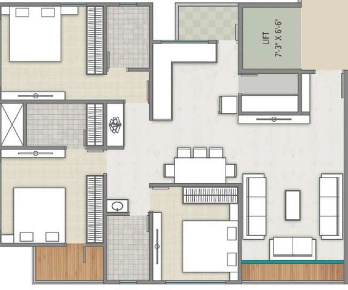 3 BHK Flat in Shree Kalyan Residency in Palanpur, Surat - Image 470254