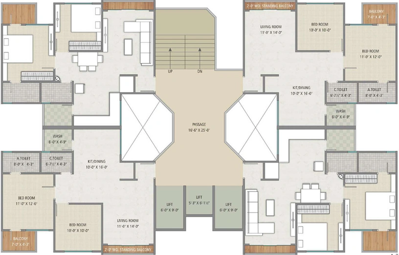 Floor Plan of Shree Kalyan Residency in Palanpur, Surat - Image 38222