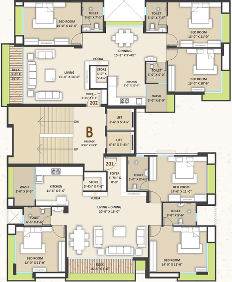 Floor Plan of Swastik Sygnora Sky in Adajan, Surat - Image 38232