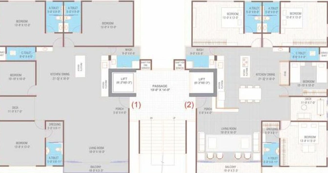 Floor Plan of Venus Lifestyle in Katargam, Surat - Image 38306