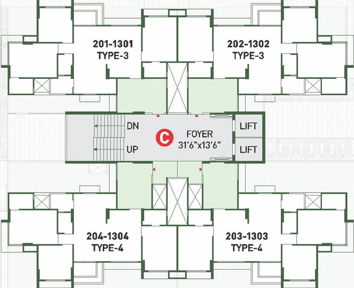 Floor Plan of Ayunam Greens in Kudasan, Gandhinagar - Image 28854