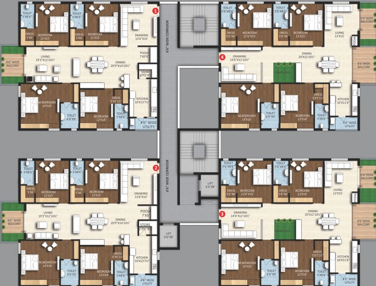 Floor Plan of Riddhi Pramukh Elegance in Kompally, Hyderabad - Image 55840