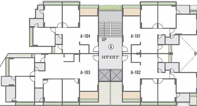 Floor Plan of Saanidhya Aavkar 96 in Sargasan, Gandhinagar - Image 40536