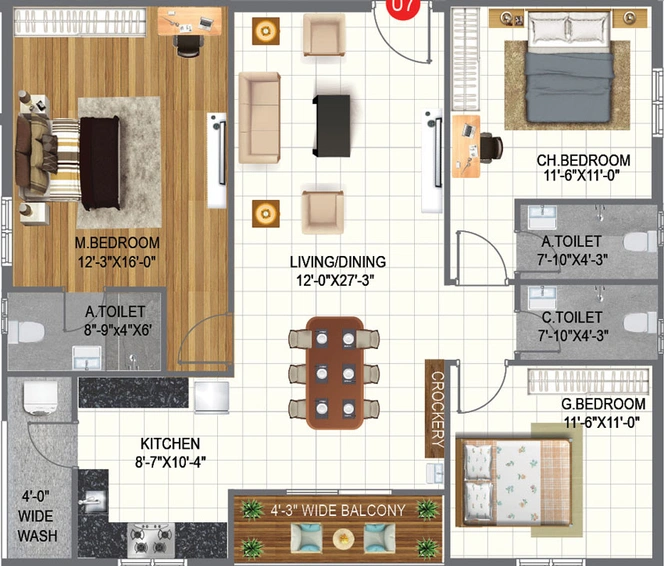 3 BHK Flat in Risinia Oyster in Bachupally, Hyderabad - Image 510980