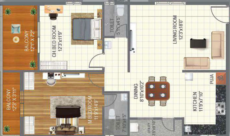 2 BHK Flat in Risinia Skyon in Bachupally, Hyderabad - Image 511127