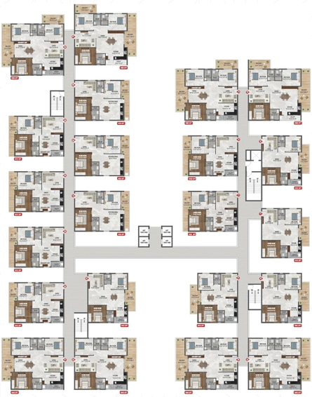 Floor Plan of Risinia The Edge in Pragathi Nagar, Hyderabad - Image 56050