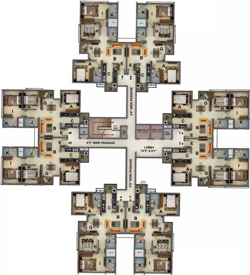 Floor Plan of Mantri Energia in Thanisandra, Bangalore - Image 43136