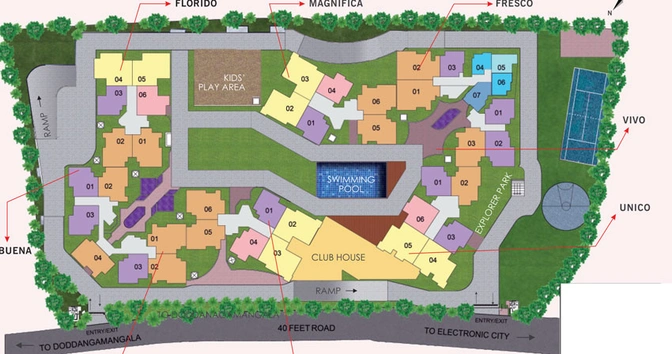 Master Plan of SJR Fiesta Homes in Electronic City, Bangalore - Image 43573
