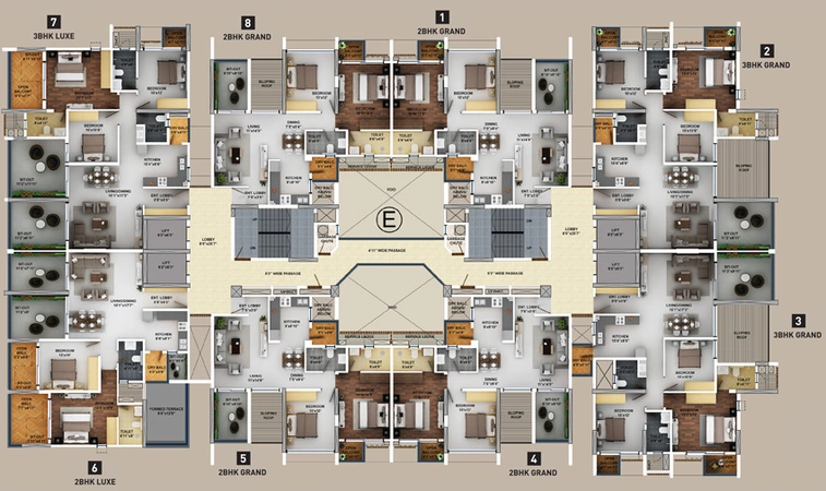 Floor Plan of Puravankara Aspire in Bavdhan, Pune - Image 13066
