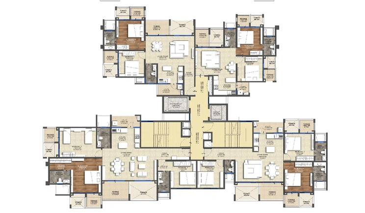Floor Plan of Puravankara Emerald Bay in Mundhwa, Pune - Image 13073