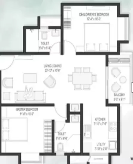 2 BHK Flat in Mahendra Aarya in Electronic City, Bangalore - Image 486866